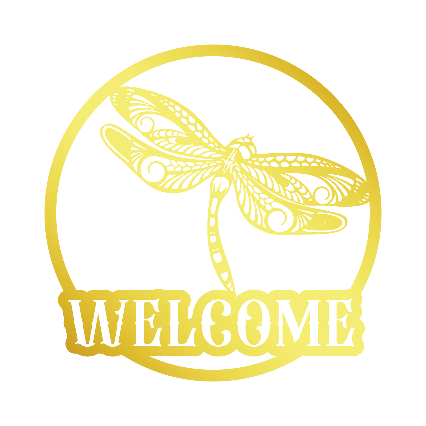 Dragonfly Monogram Metal Sign, Dragonfly Metal Sign