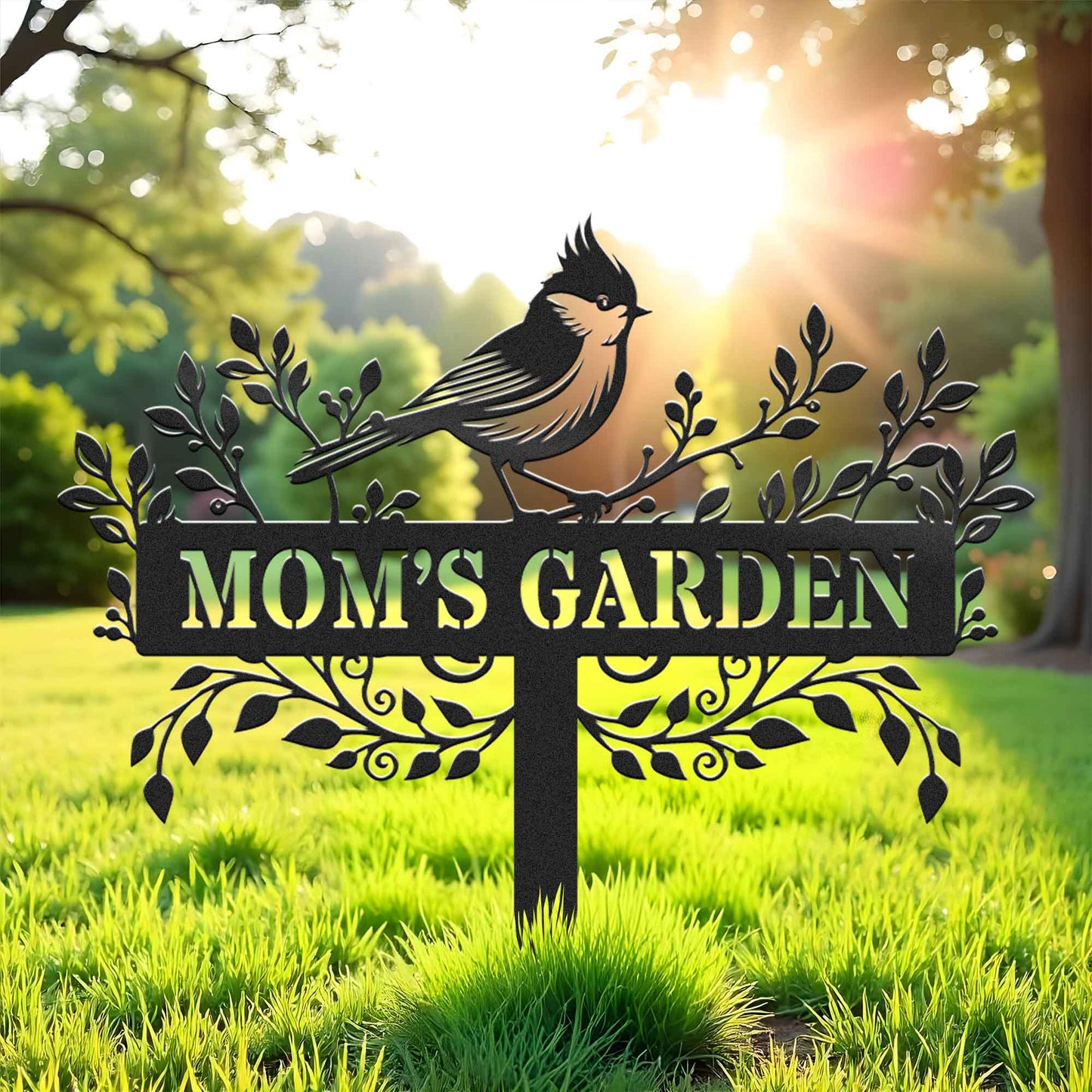 Personalized Beautiful Northern Cardinal Garden Metal Stake, Yard And Garden Decor