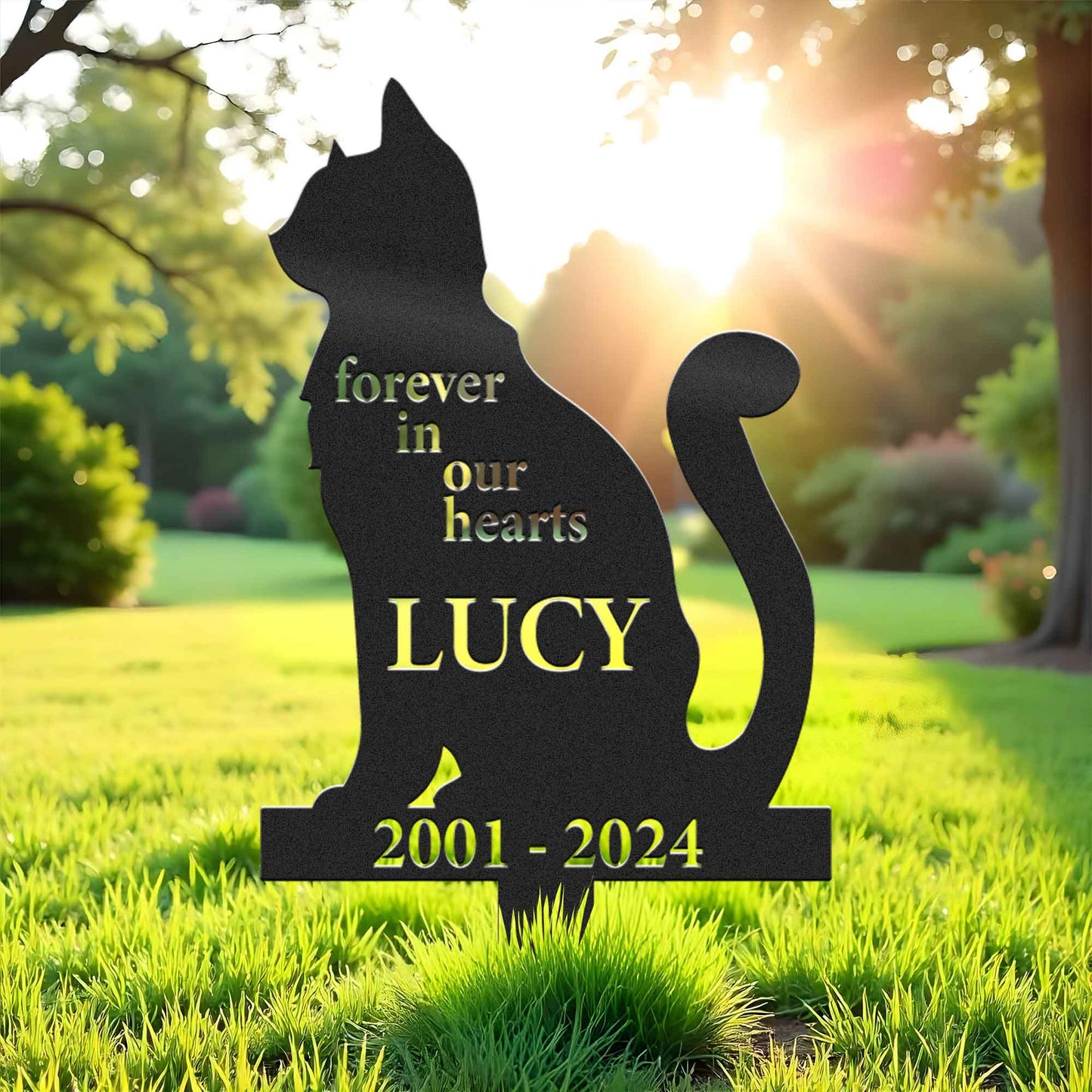 Personalized Cat Garden Metal Stake, Yard And Garden Decor, Gift For Cat Lover