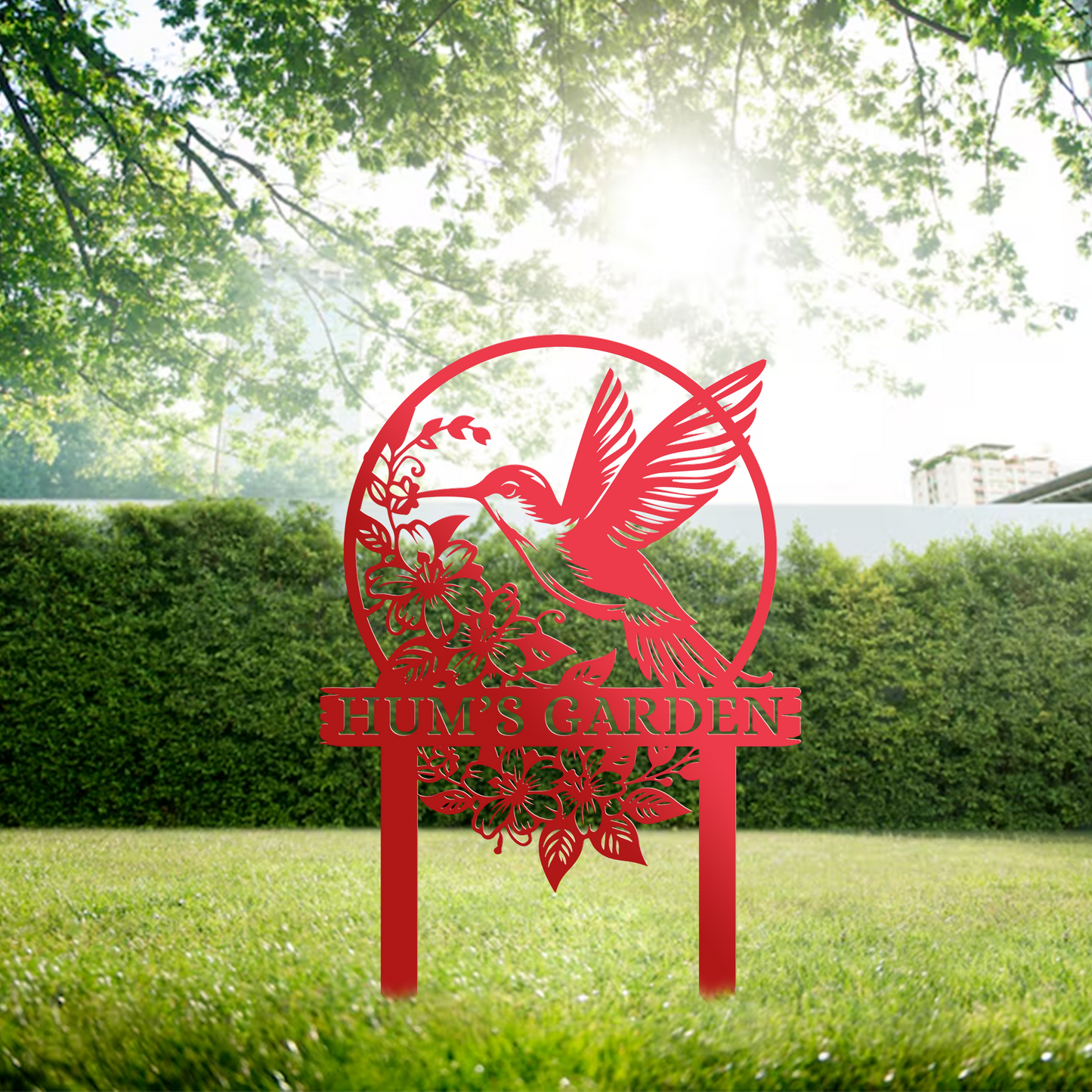 Customization Beautiful Hummingbird Garden Metal Stake, Yard And Garden Decor