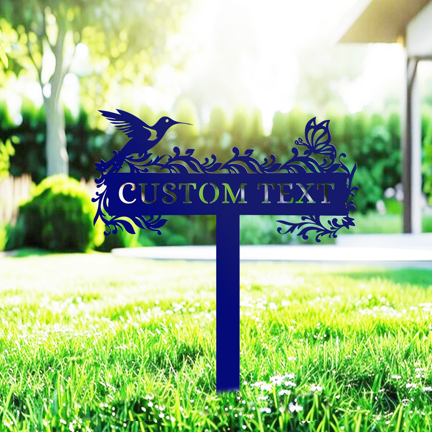 Customized Bird Garden Metal Stake, Personalized Outdoor Metal Stake