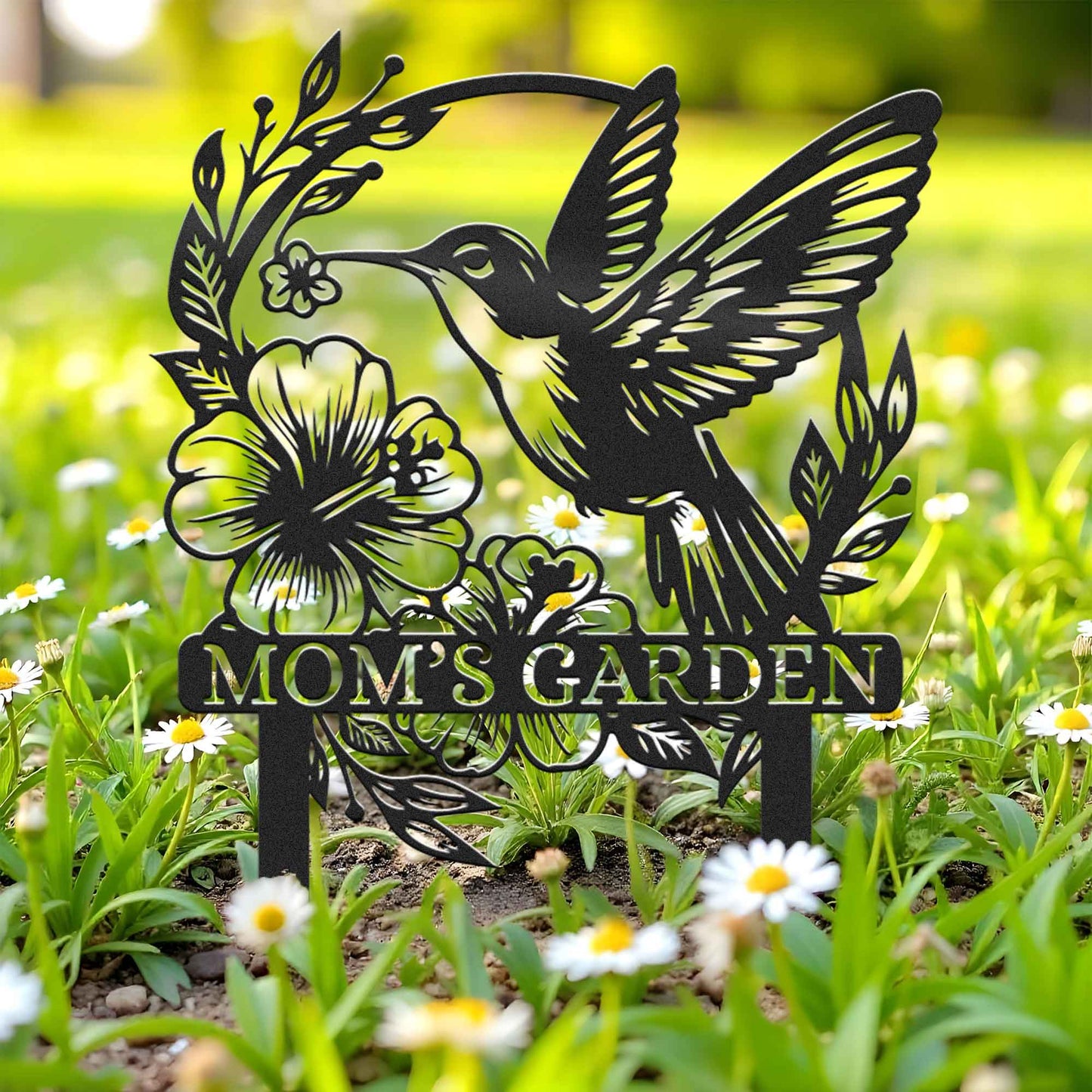 Custom Beautiful Hummingbird Garden Metal Stake, Yard And Garden Decor