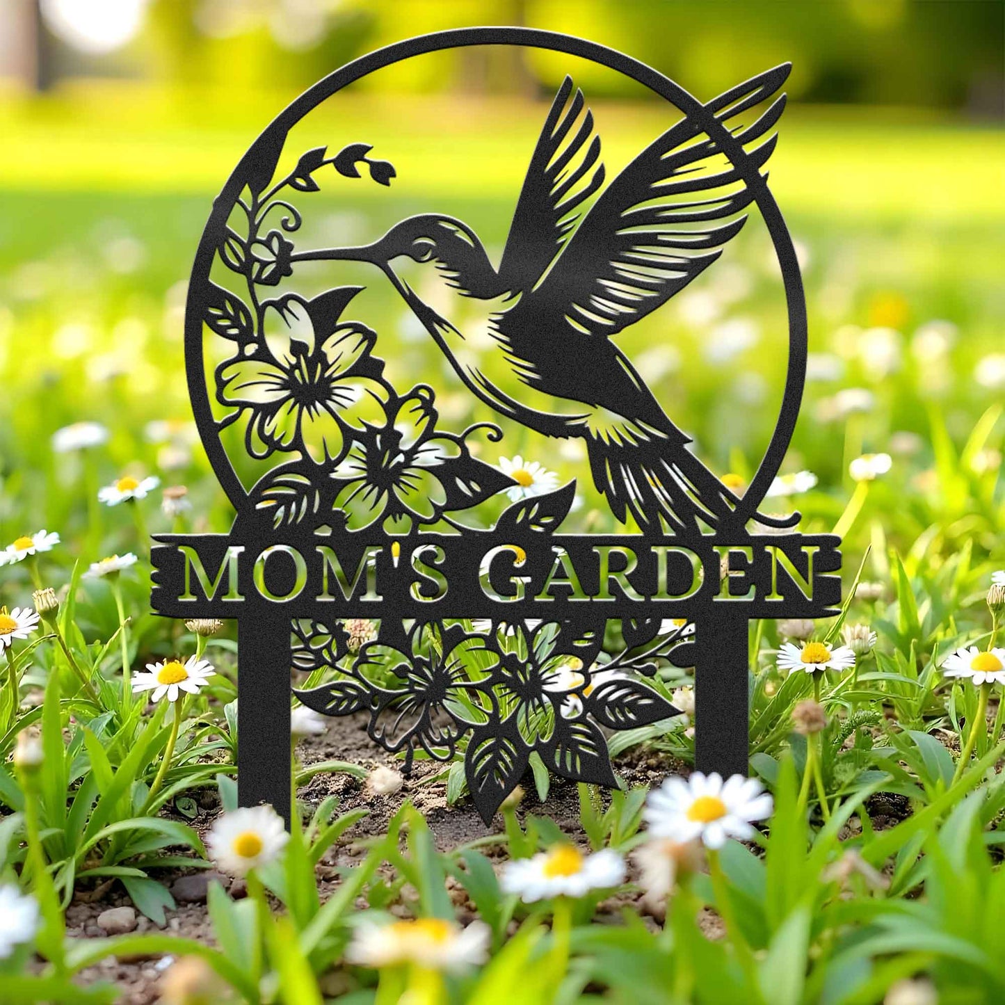 Customization Beautiful Hummingbird Garden Metal Stake, Yard And Garden Decor