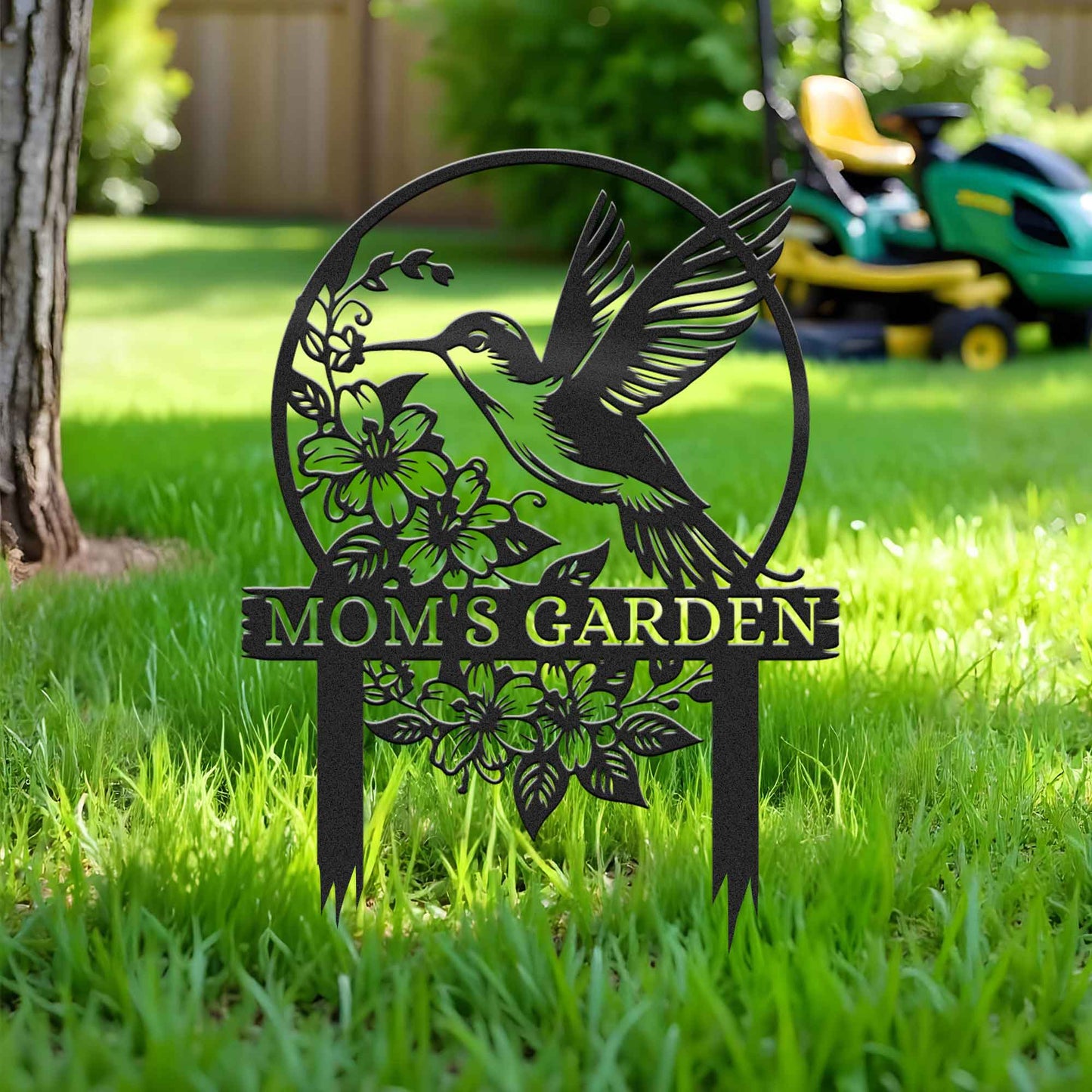 Customization Beautiful Hummingbird Garden Metal Stake, Yard And Garden Decor