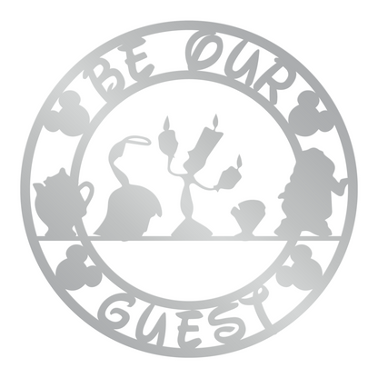 Be Our Guest Metal Sign, Disney Welcome Sign, Nursery Wall Art, Dinning Room Decor, Disney Guest Room Decor, Disney Home Entrance Gifts, Home Decor, Front Door Decor