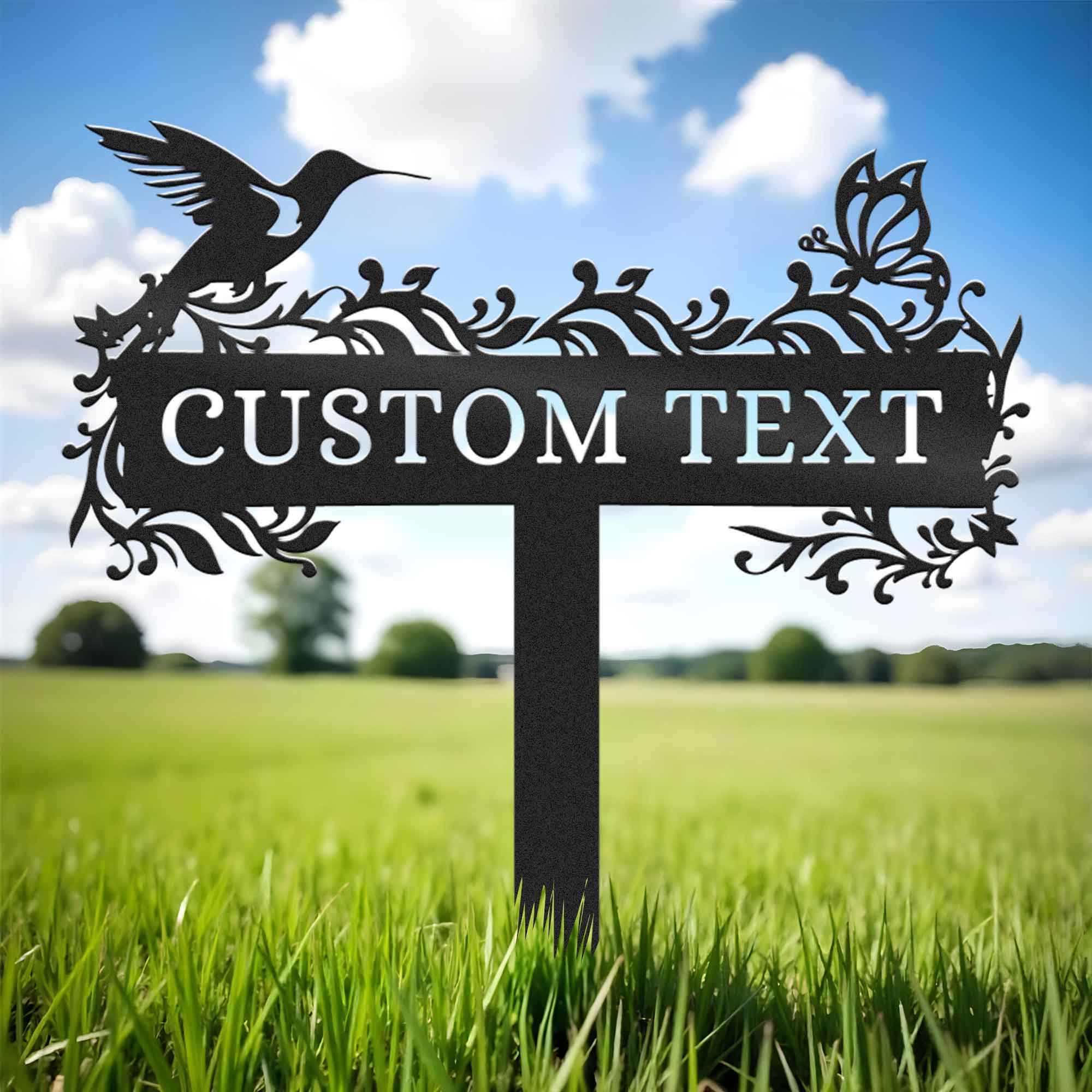 Customized Bird Garden Metal Stake, Personalized Outdoor Metal Stake