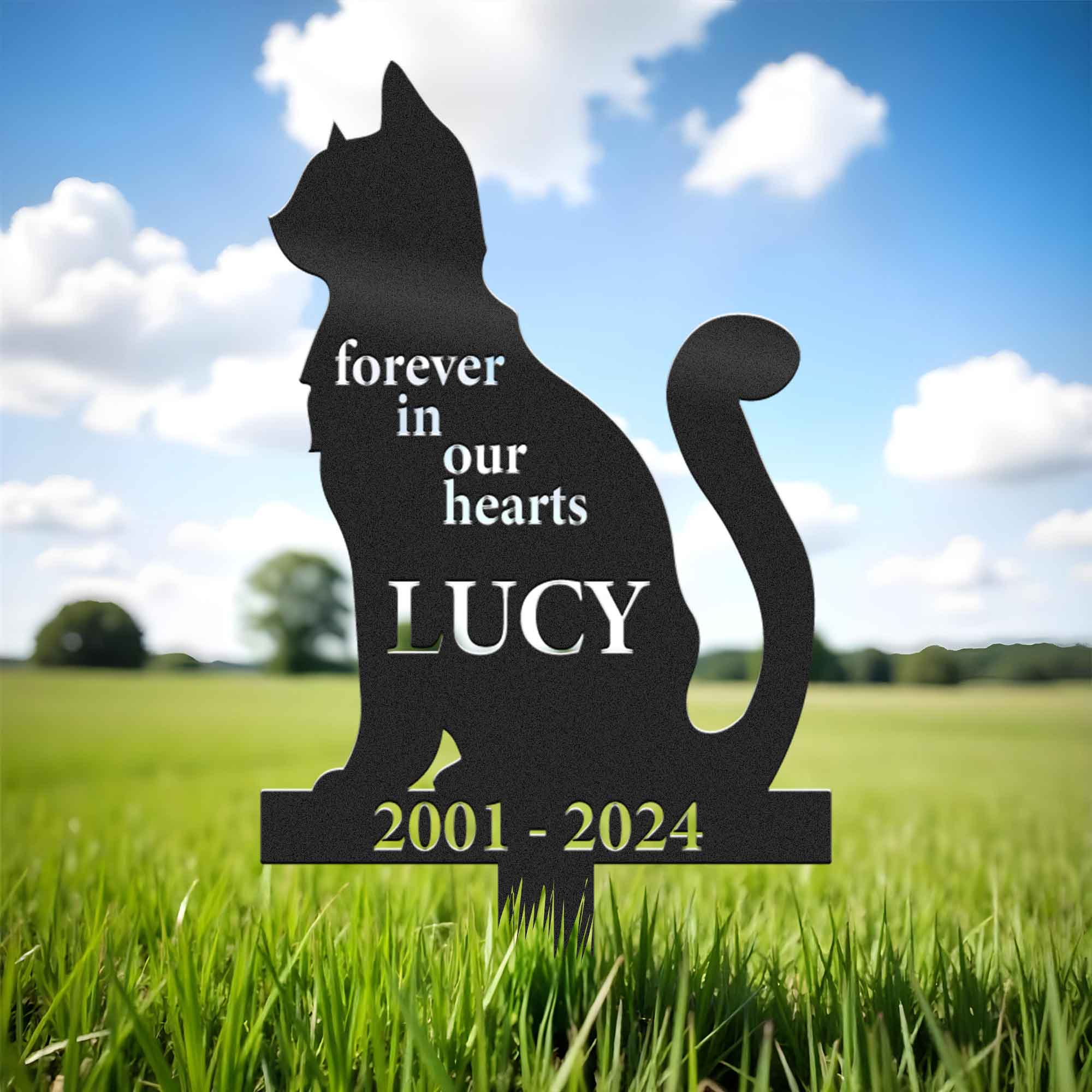 Personalized Cat Garden Metal Stake, Yard And Garden Decor, Gift For Cat Lover