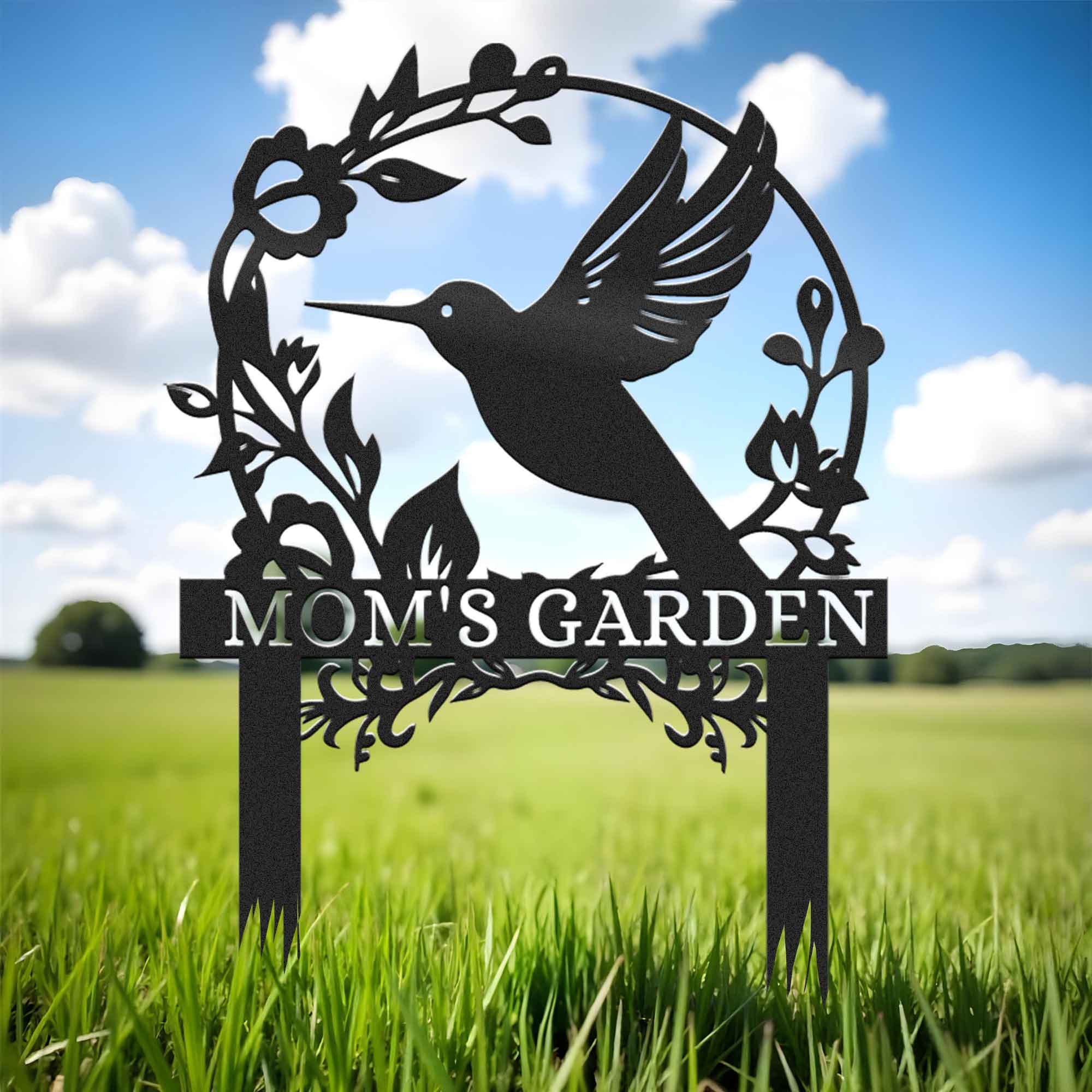 Personalized Beautiful Hummingbird Garden Metal Stake, Yard And Garden Decor