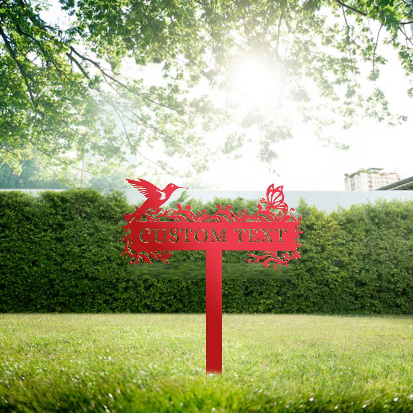 Customized Bird Garden Metal Stake, Personalized Outdoor Metal Stake