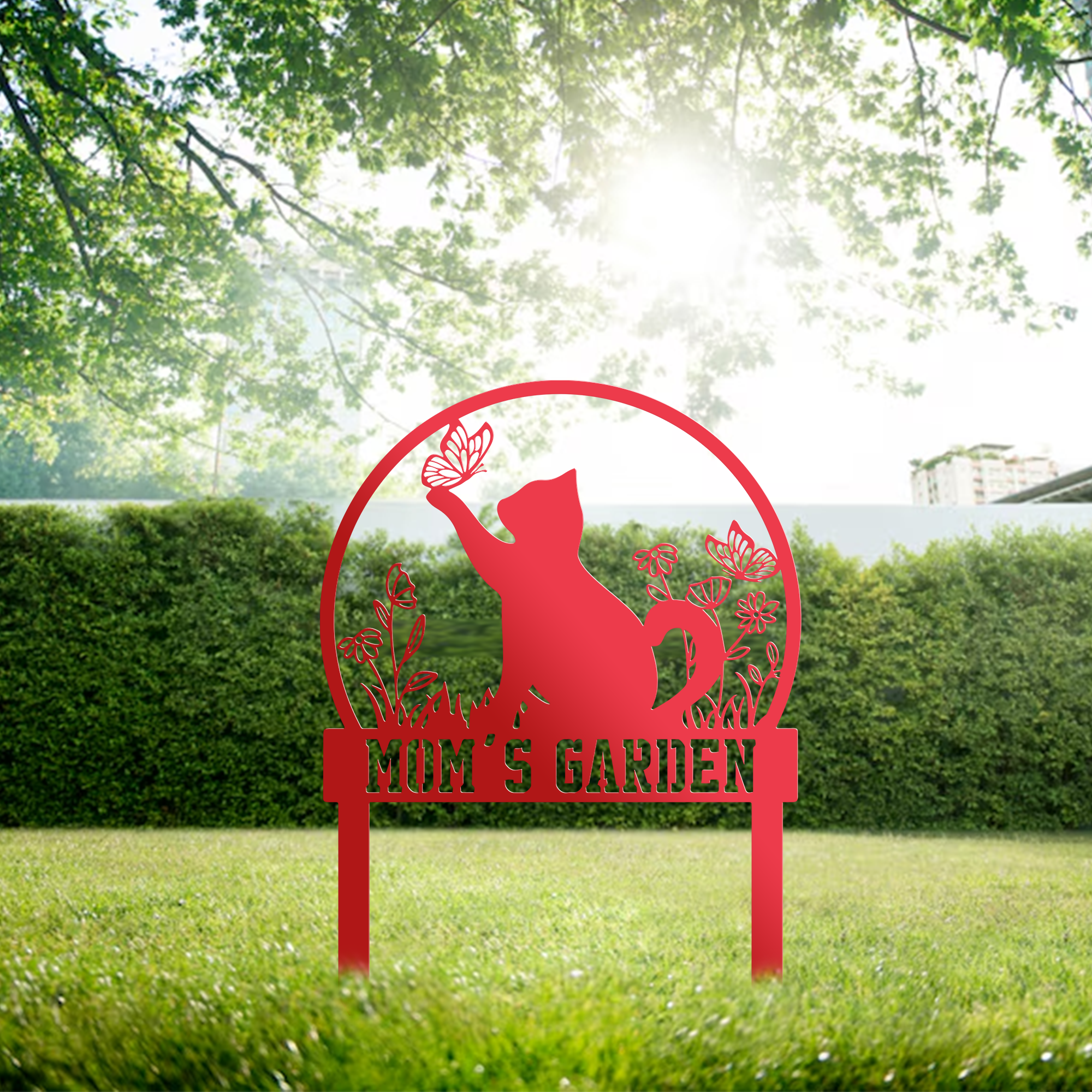Custom Cat Garden Metal Stake, Yard And Garden Decor, Gift For Cat Lover