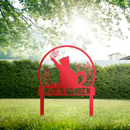 Custom Cat Garden Metal Stake, Yard And Garden Decor, Gift For Cat Lover