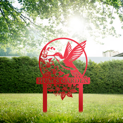 Customization Beautiful Hummingbird Garden Metal Stake, Yard And Garden Decor