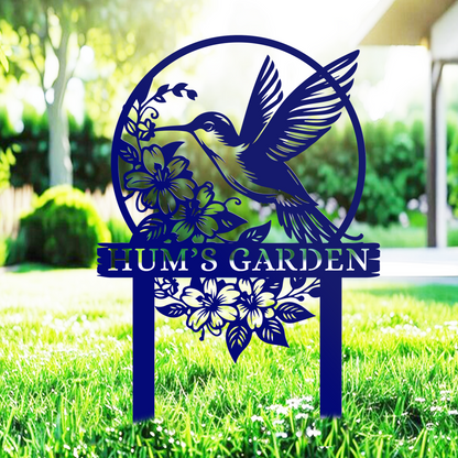 Customization Beautiful Hummingbird Garden Metal Stake, Yard And Garden Decor