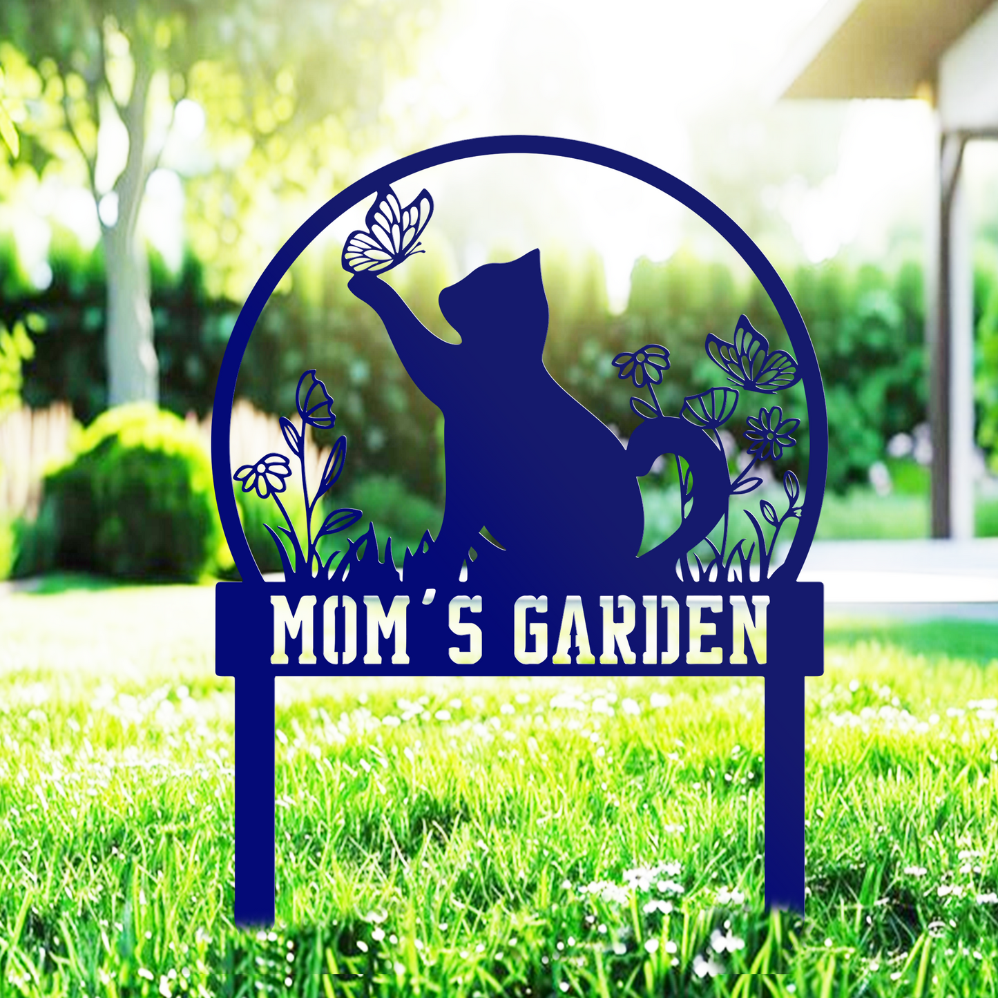 Custom Cat Garden Metal Stake, Yard And Garden Decor, Gift For Cat Lover