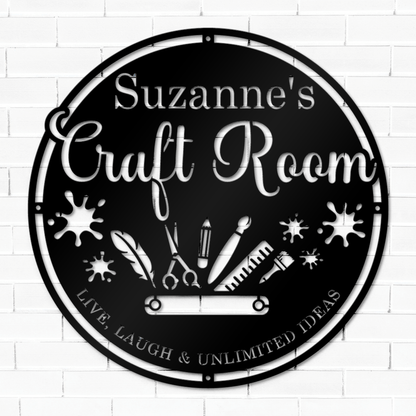 Customized Craft Room Metal Sign, Sewing Craft Room Sign