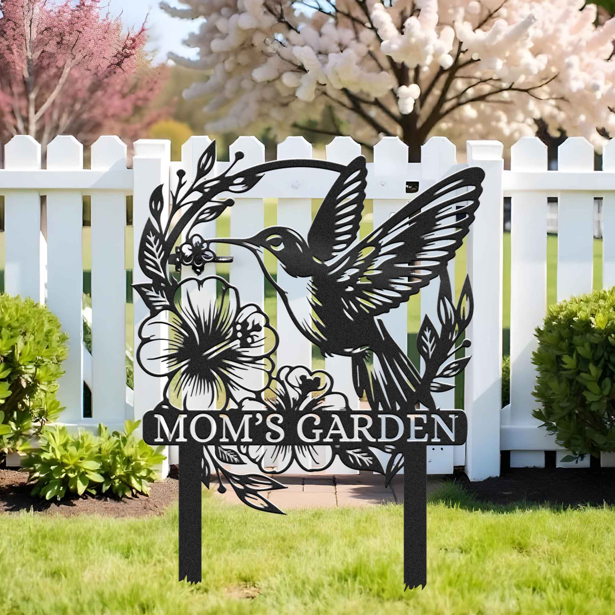 Custom Beautiful Hummingbird Garden Metal Stake, Yard And Garden Decor