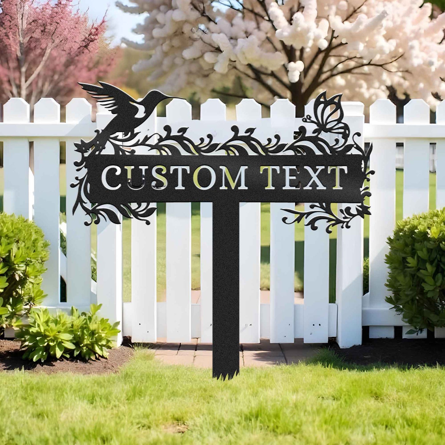 Customized Bird Garden Metal Stake, Personalized Outdoor Metal Stake