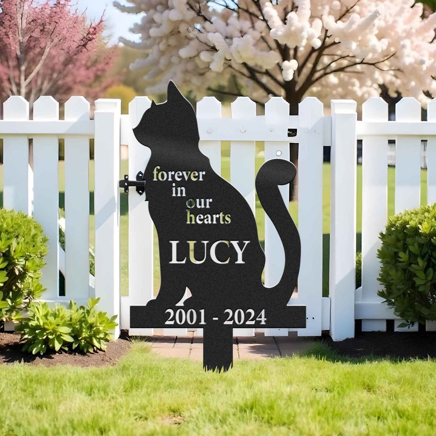 Personalized Cat Garden Metal Stake, Yard And Garden Decor, Gift For Cat Lover