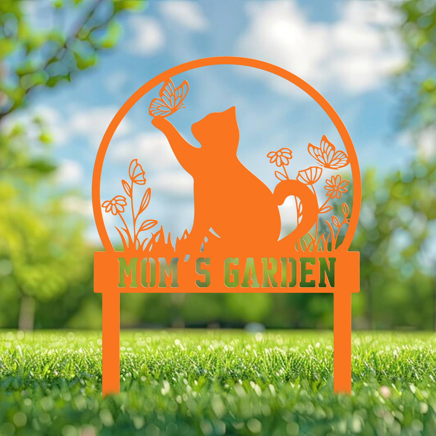 Custom Cat Garden Metal Stake, Yard And Garden Decor, Gift For Cat Lover