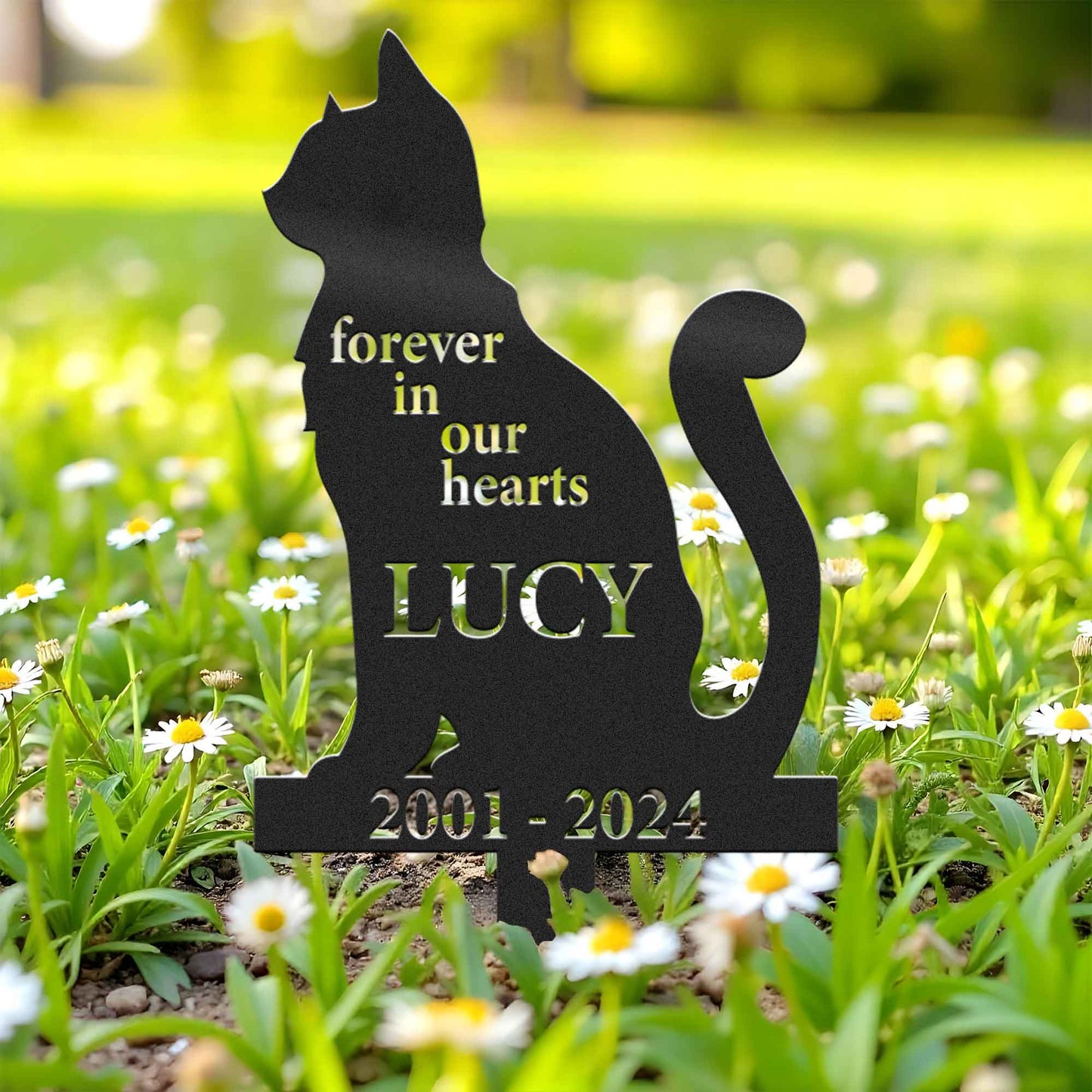 Personalized Cat Garden Metal Stake, Yard And Garden Decor, Gift For Cat Lover