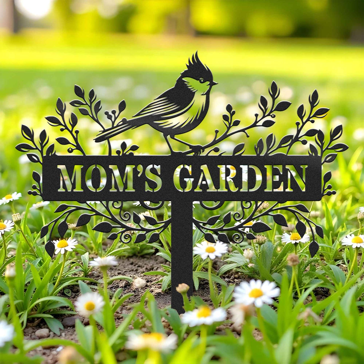 Personalized Beautiful Northern Cardinal Garden Metal Stake, Yard And Garden Decor