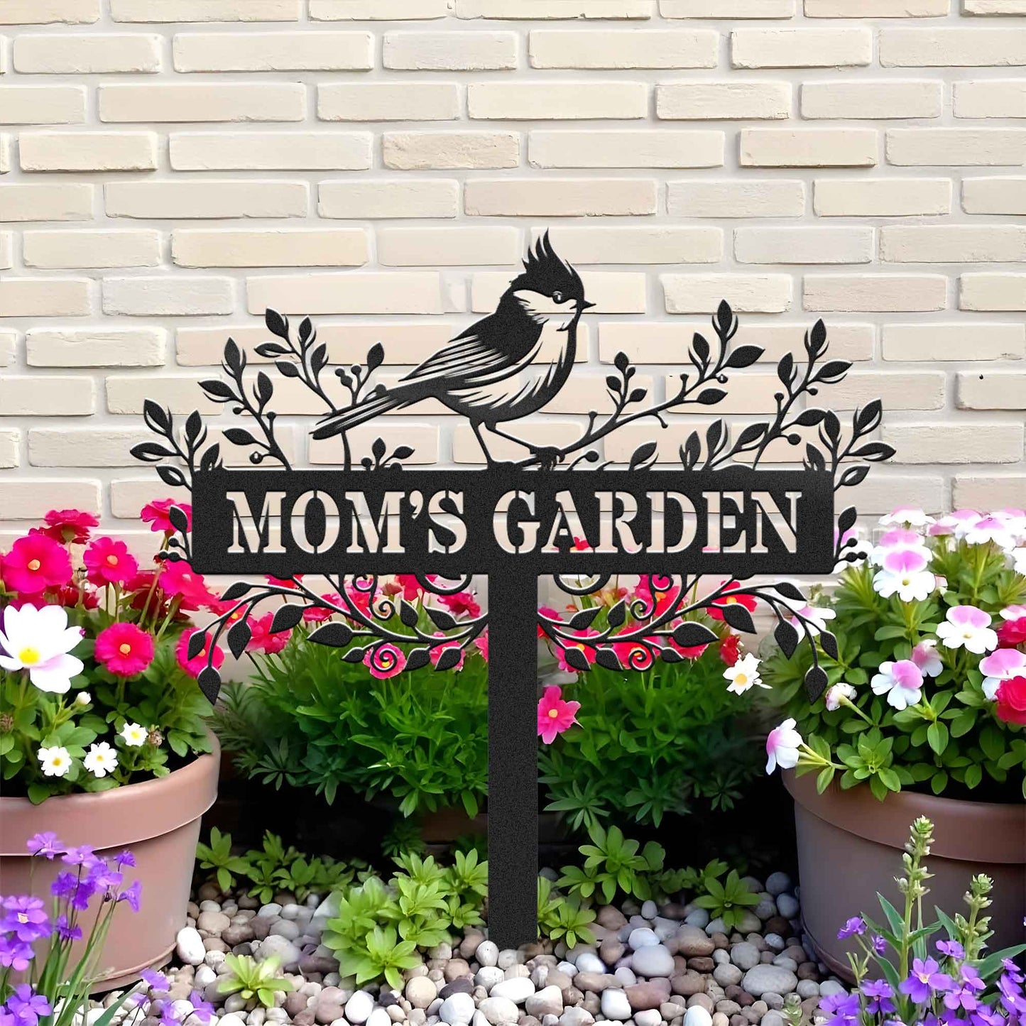 Personalized Beautiful Northern Cardinal Garden Metal Stake, Yard And Garden Decor