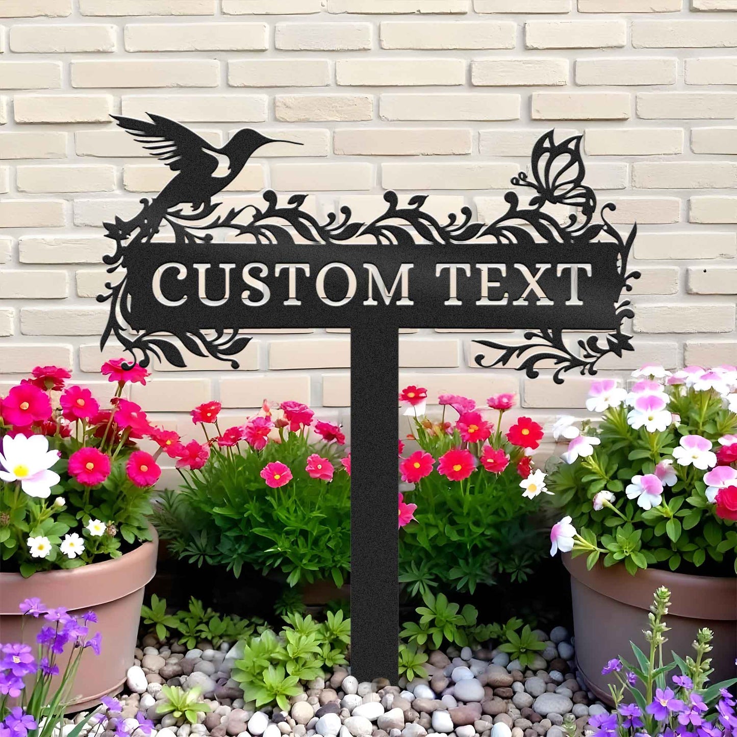 Customized Bird Garden Metal Stake, Personalized Outdoor Metal Stake