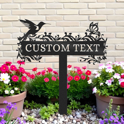 Customized Bird Garden Metal Stake, Personalized Outdoor Metal Stake