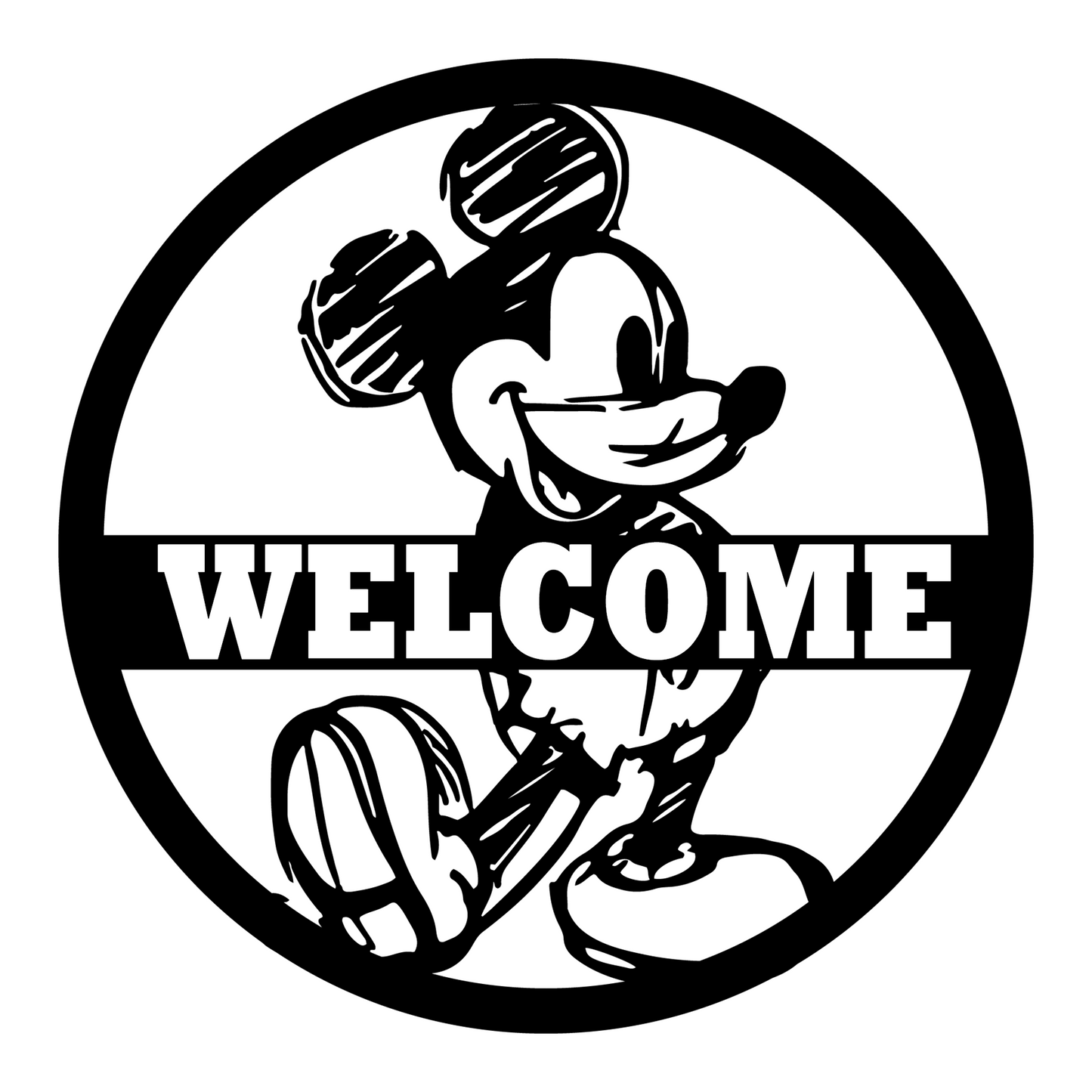 Mickey Welcome Metal Sign, Home and Wall Decor, Kids Sign, Front Door Decor, Disney Metal Sign