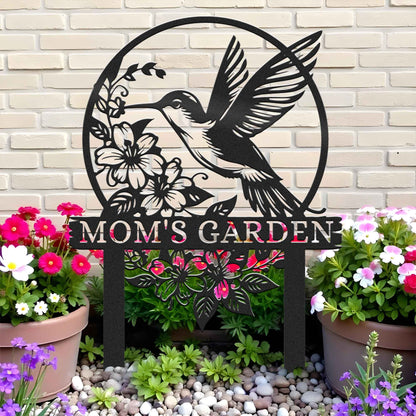 Customization Beautiful Hummingbird Garden Metal Stake, Yard And Garden Decor