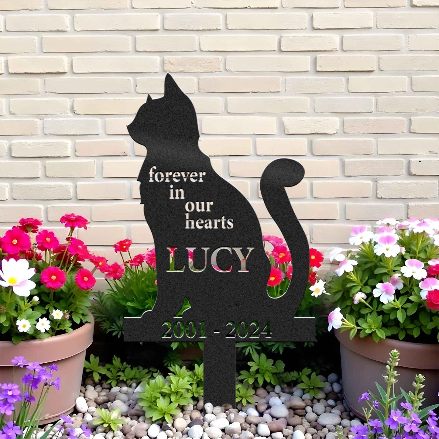 Personalized Cat Garden Metal Stake, Yard And Garden Decor, Gift For Cat Lover