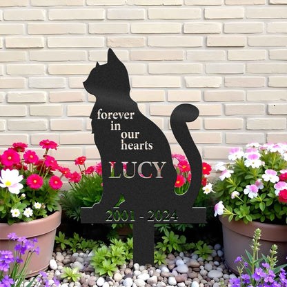 Personalized Cat Garden Metal Stake, Yard And Garden Decor, Gift For Cat Lover