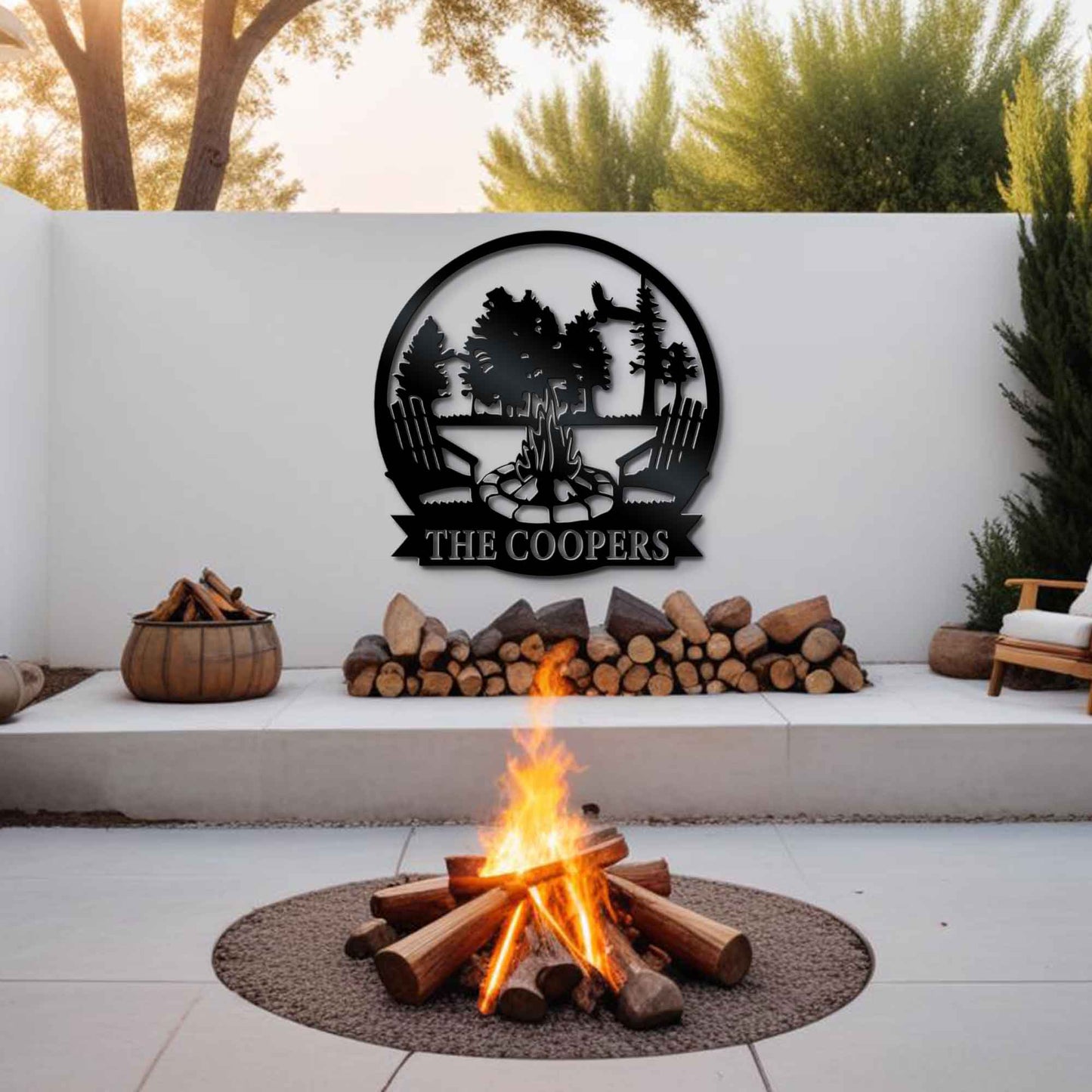 Custom Campfire Sign - Metal Outdoor Sign - Metal Camping Sign