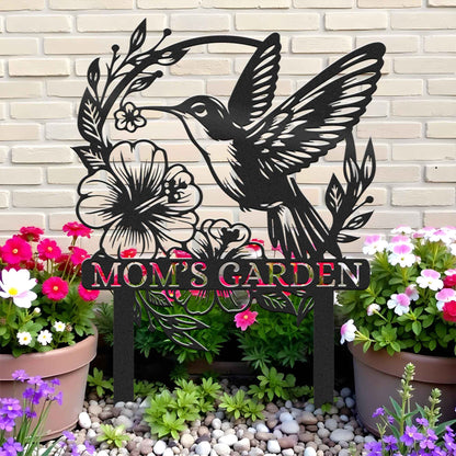Custom Beautiful Hummingbird Garden Metal Stake, Yard And Garden Decor
