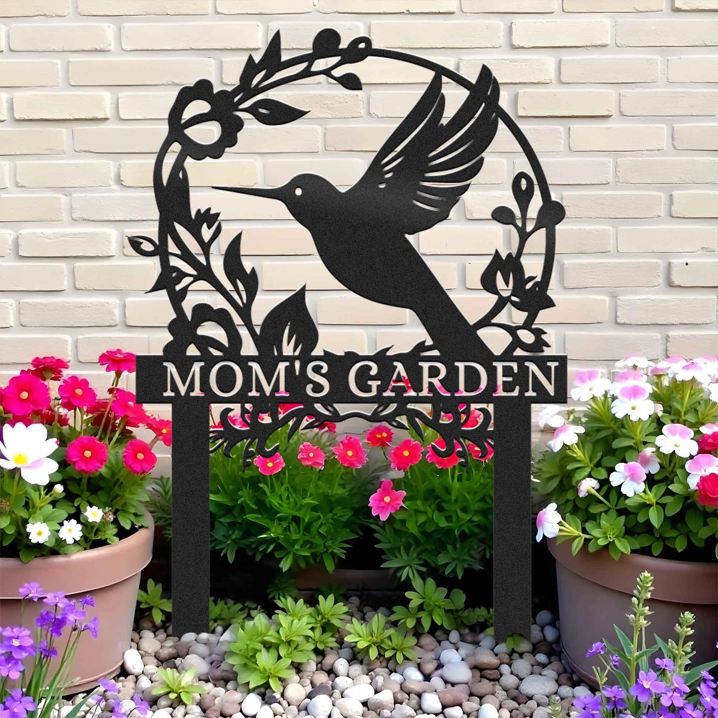 Personalized Beautiful Hummingbird Garden Metal Stake, Yard And Garden Decor