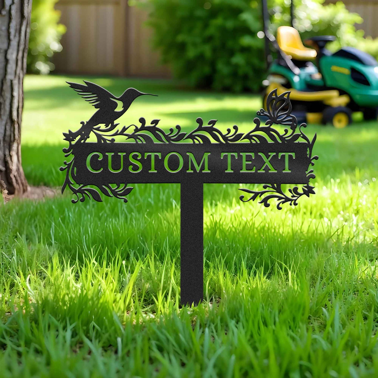 Customized Bird Garden Metal Stake, Personalized Outdoor Metal Stake