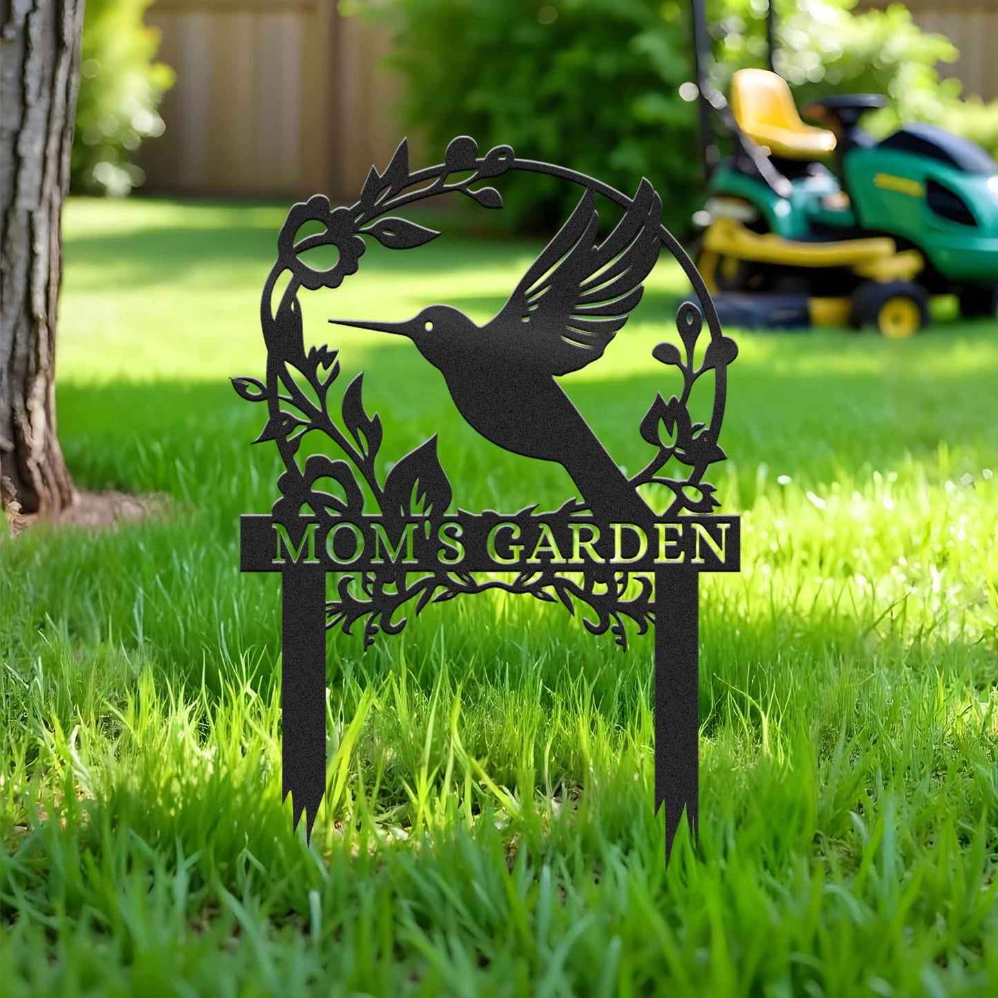 Personalized Beautiful Hummingbird Garden Metal Stake, Yard And Garden Decor