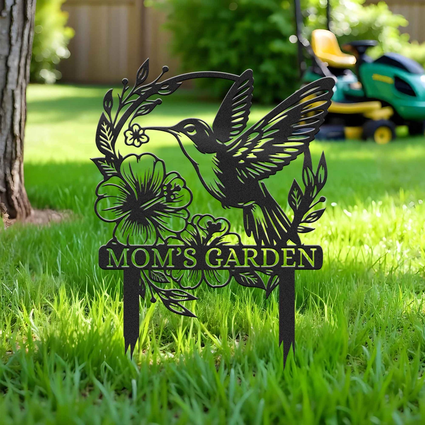 Custom Beautiful Hummingbird Garden Metal Stake, Yard And Garden Decor