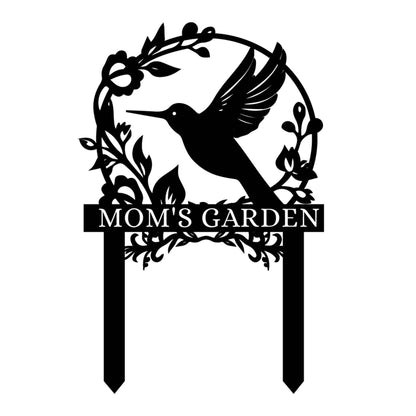 Personalized Beautiful Hummingbird Garden Metal Stake, Yard And Garden Decor