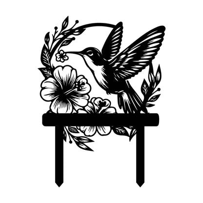 Custom Beautiful Hummingbird Garden Metal Stake, Yard And Garden Decor