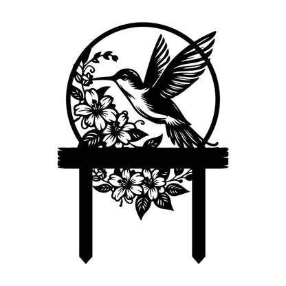 Customization Beautiful Hummingbird Garden Metal Stake, Yard And Garden Decor