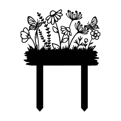 Custom Wildflower Garden Metal Stake, Flowers Garden Decor
