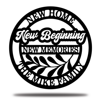 Last Name Sign New Home New Beginning Metal Sign  New House Gift