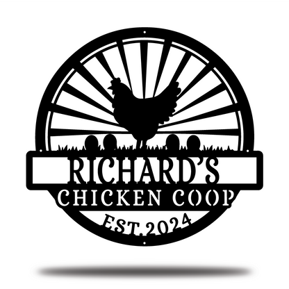 Custom Chicken Coop Metal Sign, Gift For Farmer, Hen House Decor