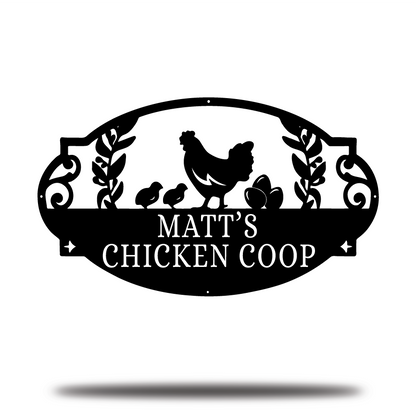 Personalized Chicken Coop Metal Sign, Gift For Farmer, Hen House Decor