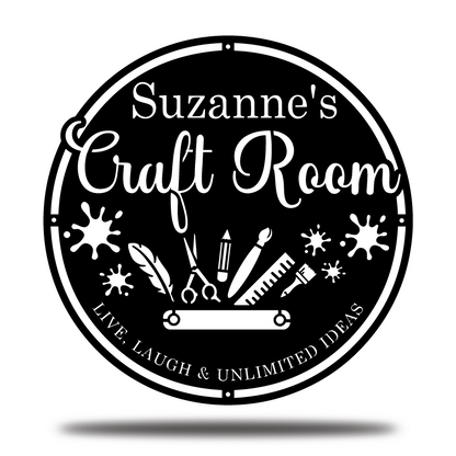 Customized Craft Room Metal Sign, Sewing Craft Room Sign
