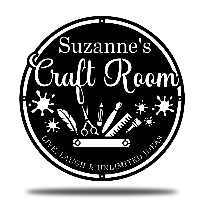 Customized Craft Room Metal Sign, Sewing Craft Room Sign