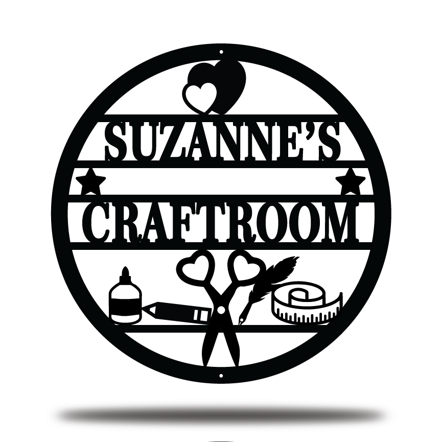 Customized Name Sewing Craft Room Metal Sign